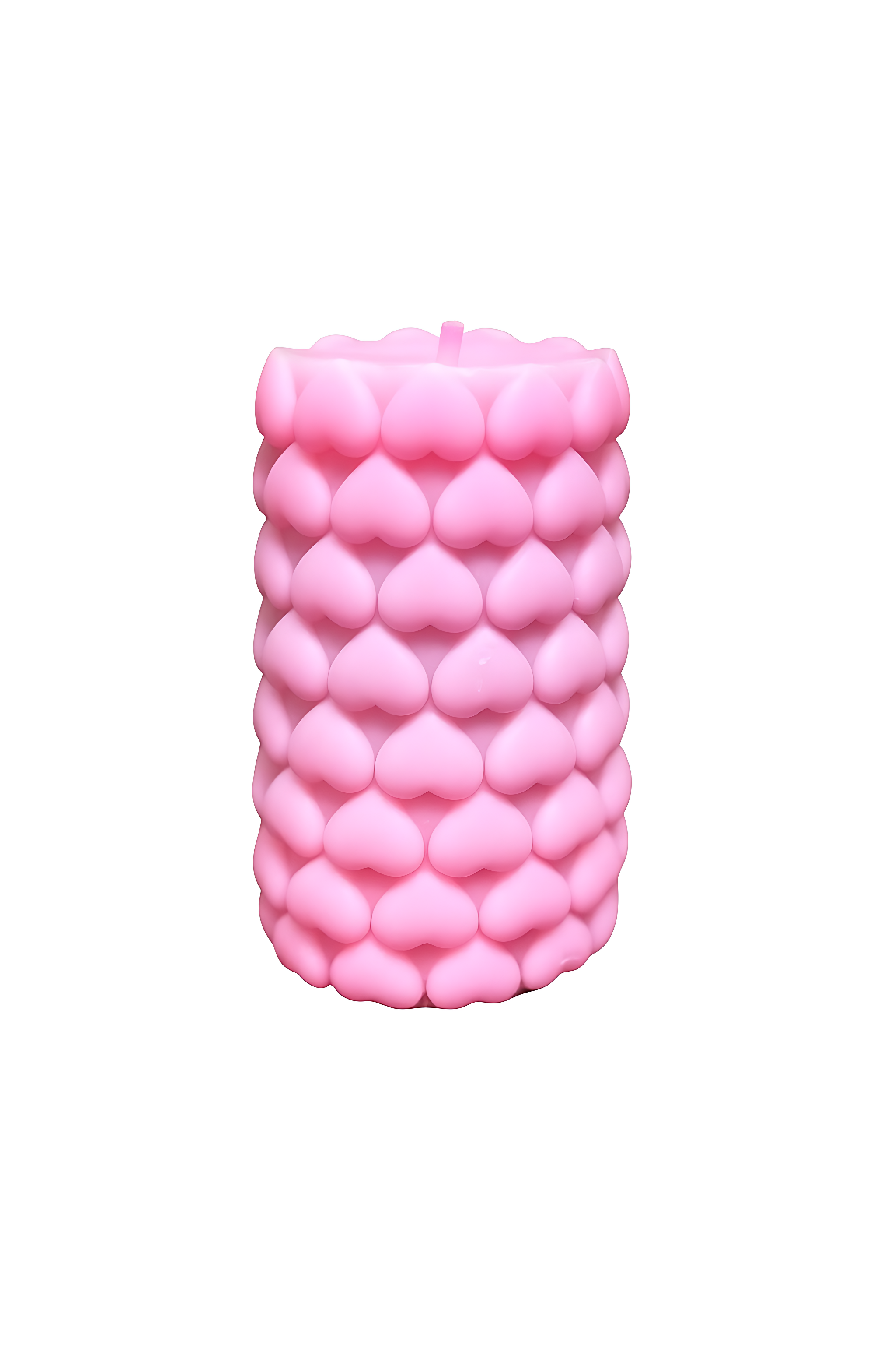 Blush Heart Pillar Candle - With fragrance