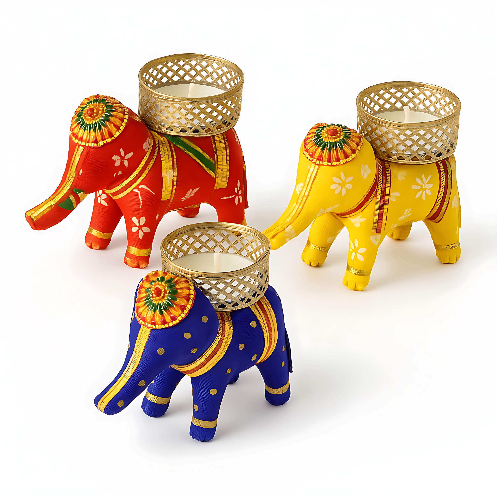 Decorative Elephant Tealight Stand – Traditional Handmade